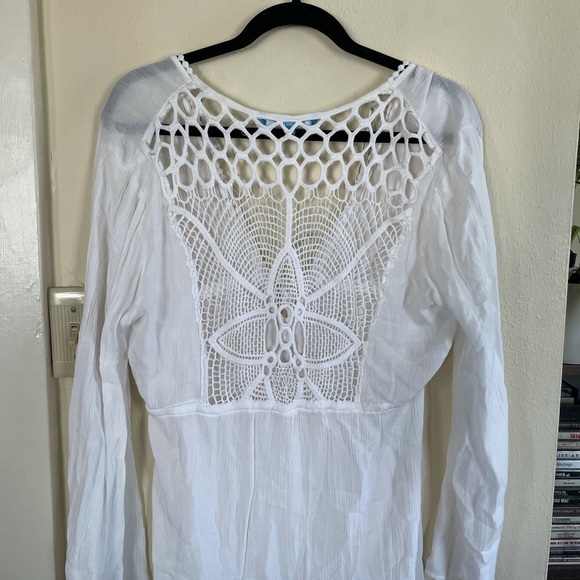 ASOS 70s Crochet Bell Sleeve Dress - Picture 4 of 5